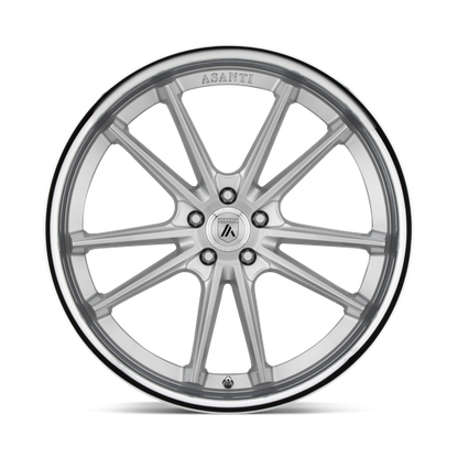 Asanti Black ABL-23 SIGMA Brushed Silver W/ Chrome Lip 22x10.5 +35 5x114.3mm 72.6mm