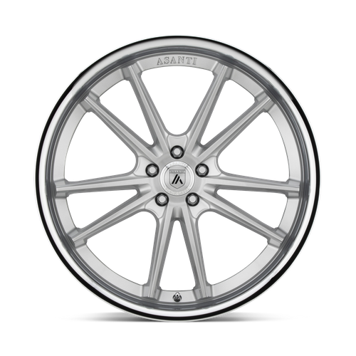 Asanti Black ABL-23 SIGMA Brushed Silver W/ Chrome Lip 22x10.5 +35 5x112mm 72.6mm