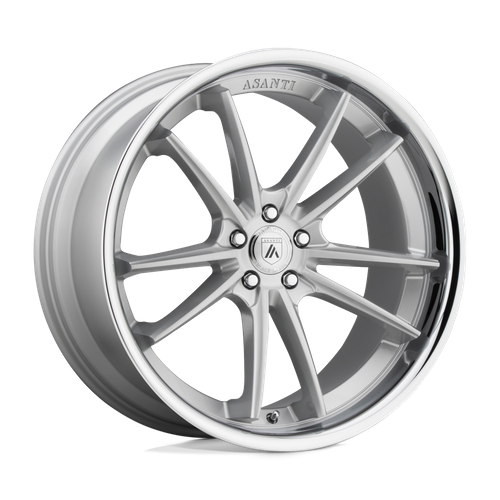 Asanti Black ABL-23 SIGMA Brushed Silver W/ Chrome Lip 20x10.5 +38 5x120mm 74.1mm