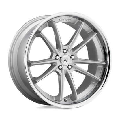 Asanti Black ABL-23 SIGMA Brushed Silver W/ Chrome Lip 22x10.5 +35 5x112mm 72.6mm