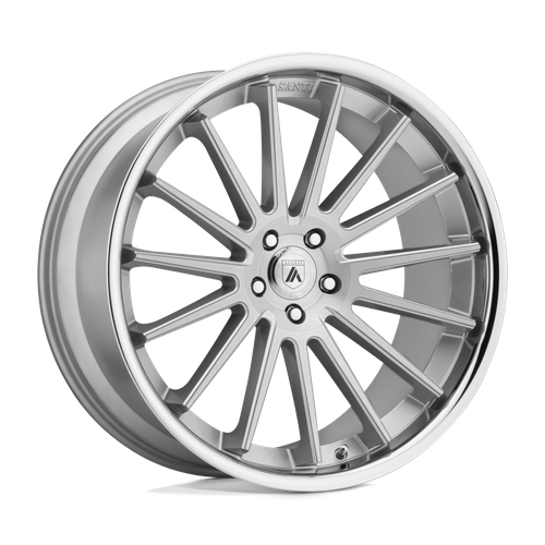 Asanti Black ABL-24 BETA Brushed Silver W/ Chrome Lip 20x10.5 +38 5x120mm 74.1mm