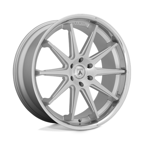 Asanti Black ABL-29 EMPEROR Brushed Silver W/ Chrome Lip 22x10 +30 6x139.7mm 100.3mm