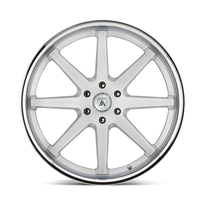 Asanti Black ABL-32 KAISER Brushed Silver W/ Chrome Lip 24x10 +30 6x139.7mm 100.3mm