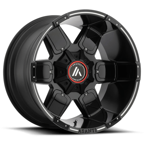 Asanti Off Road AB811 WARTHOG Satin Black Mill W/ G-blk Acc 20x10 -24 8x180mm 124.2mm