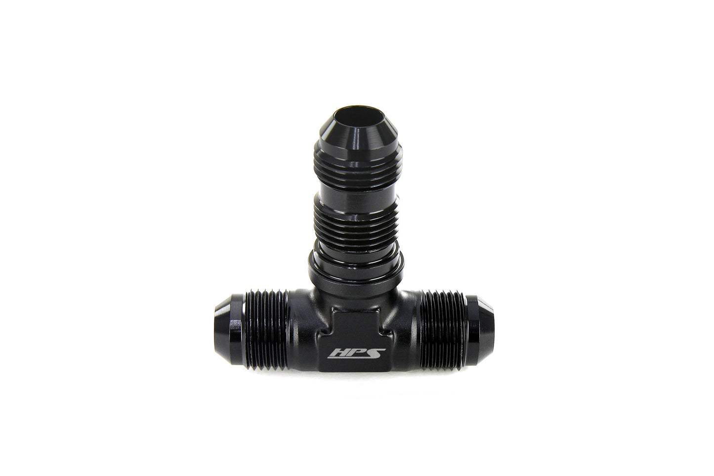 HPS Performance AN Male to Male Bulkhead Adapter, Aluminum, Black