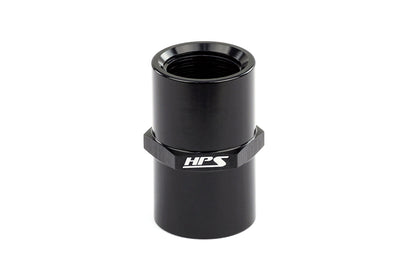 HPS Performance Straight NPT Female To NPT Female Coupler Adapter, Aluminum, Black