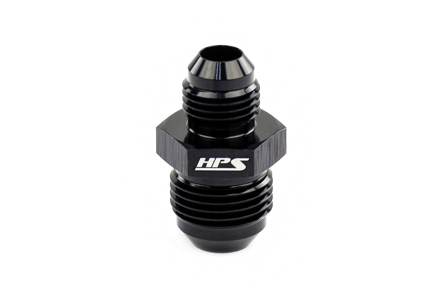 HPS Performance AN Male To Male Reducer Union Coupler Adapter, Aluminum, Black