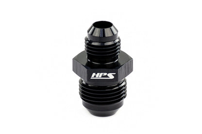HPS Performance AN Male To Male Reducer Union Coupler Adapter, Aluminum, Black