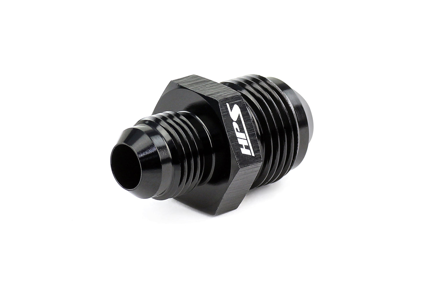 HPS Performance AN Male To Male Reducer Union Coupler Adapter, Aluminum, Black