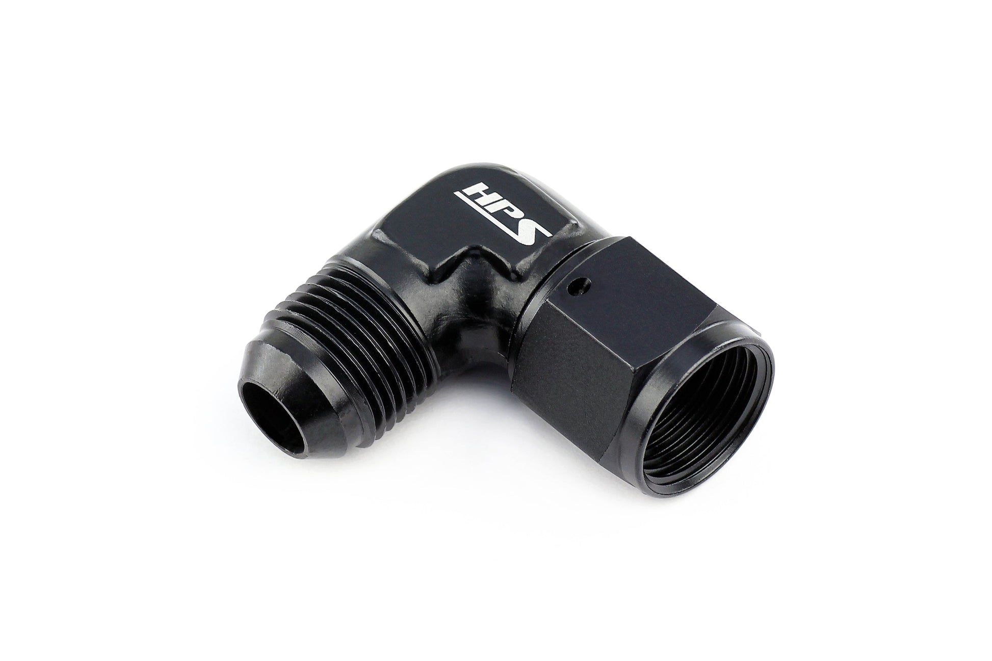 HPS Performance Black Aluminum 90 Degree AN Male to Female Swivel Adapter Coupler -4 -6