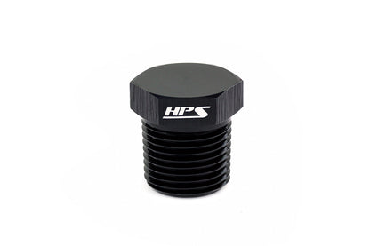 HPS Performance AN Fittings NPT Plug, Aluminum, Black