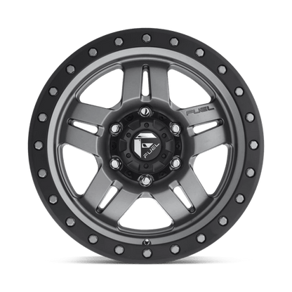 Fuel Offroad D558 ANZA Matte Gunmetal Black Bead Ring 16x8 +1 6x139.7mm 108mm