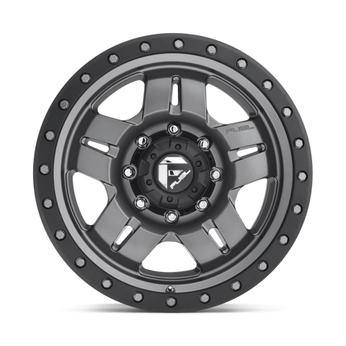 Fuel Offroad D558 ANZA Matte Gunmetal Black Bead Ring 15x8 -18 5x114.3mm 72.6mm