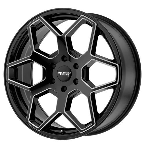 American Racing AR916 Gloss Black Milled 20x8.5 +15 6x139.7mm 106.1mm