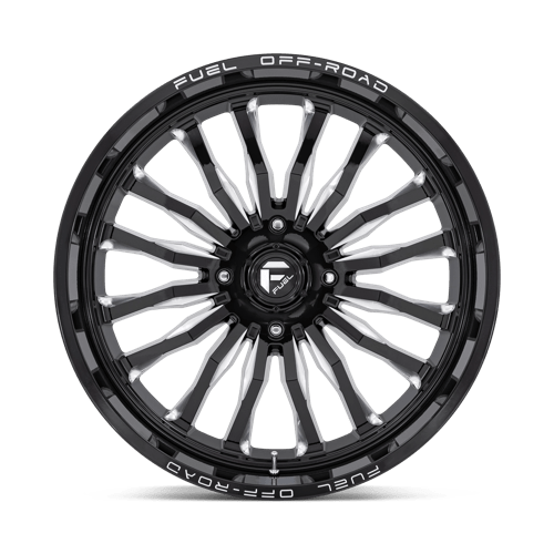 Fuel Offroad D821 ARC UTV Gloss Black Milled 24x7 +13 4x156mm 132mm