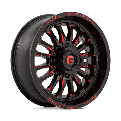 Fuel Offroad D822 ARC UTV Gloss Black Milled Red 18x7 +13 4x137mm 110.1mm