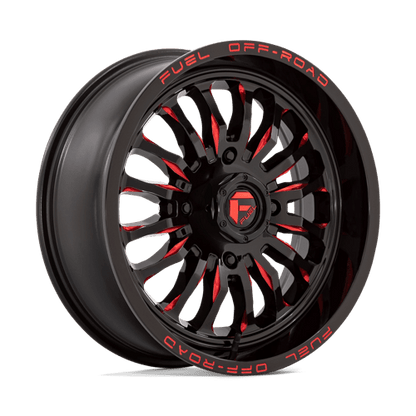 Fuel Offroad D822 ARC UTV Gloss Black Milled Red 18x7 +13 4x137mm 110.1mm
