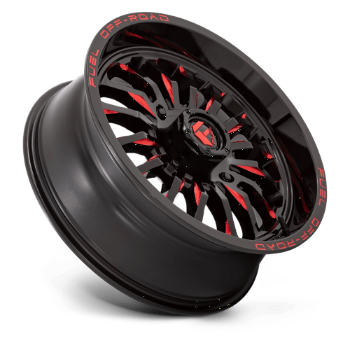 Fuel Offroad D822 ARC UTV Gloss Black Milled Red 18x7 +13 4x137mm 110.1mm