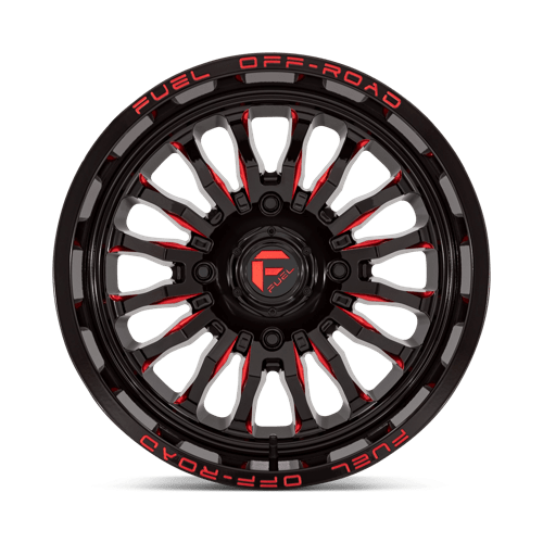 Fuel Offroad D822 ARC UTV Gloss Black Milled Red 18x7 +13 4x137mm 110.1mm