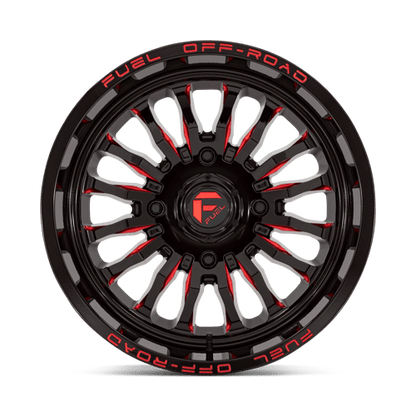 Fuel Offroad D822 ARC UTV Gloss Black Milled Red 18x7 +13 4x137mm 110.1mm