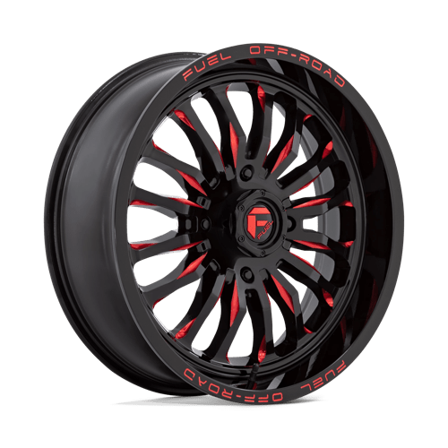 Fuel Offroad D822 ARC UTV Gloss Black Milled Red 20x7 +13 4x137mm 110.1mm