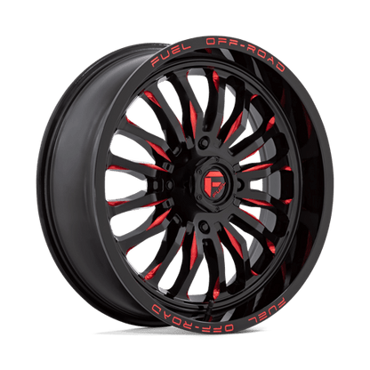 Fuel Offroad D822 ARC UTV Gloss Black Milled Red 20x7 +13 4x156mm 132mm