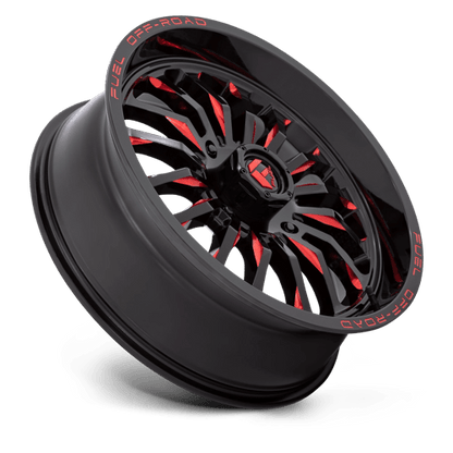 Fuel Offroad D822 ARC UTV Gloss Black Milled Red 20x7 +13 4x137mm 110.1mm