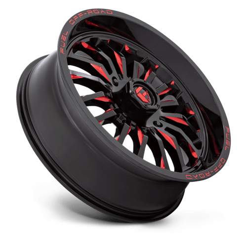 Fuel Offroad D822 ARC UTV Gloss Black Milled Red 20x7 +13 4x156mm 132mm