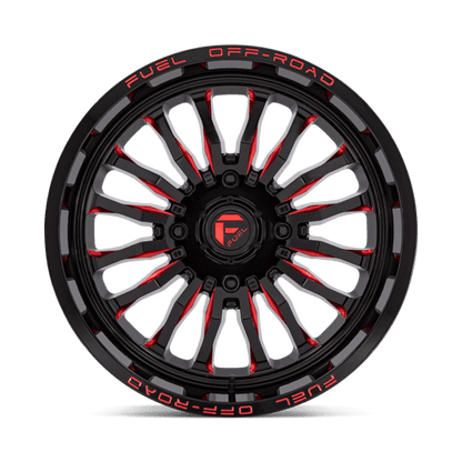 Fuel Offroad D822 ARC UTV Gloss Black Milled Red 20x7 +13 4x156mm 132mm