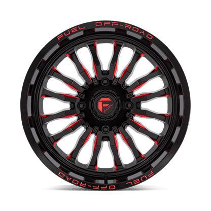 Fuel Offroad D822 ARC UTV Gloss Black Milled Red 20x7 +13 4x137mm 110.1mm
