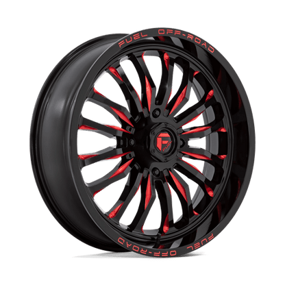 Fuel Offroad D822 ARC UTV Gloss Black Milled Red 22x7 +13 4x156mm 132mm