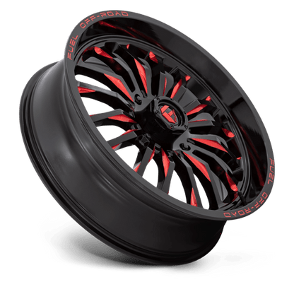 Fuel Offroad D822 ARC UTV Gloss Black Milled Red 22x7 +13 4x156mm 132mm