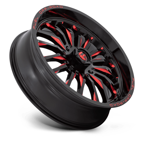 Fuel Offroad D822 ARC UTV Gloss Black Milled Red 22x7 +13 4x137mm 110.1mm
