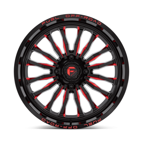 Fuel Offroad D822 ARC UTV Gloss Black Milled Red 22x7 +13 4x156mm 132mm
