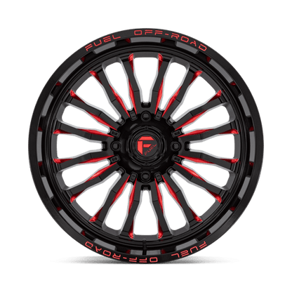 Fuel Offroad D822 ARC UTV Gloss Black Milled Red 22x7 +13 4x156mm 132mm