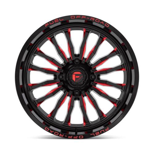 Fuel Offroad D822 ARC UTV Gloss Black Milled Red 22x7 +13 4x137mm 110.1mm