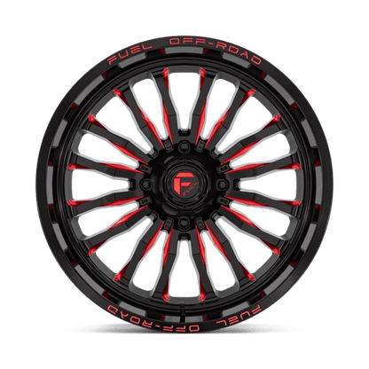 Fuel Offroad D822 ARC UTV Gloss Black Milled Red 22x7 +13 4x137mm 110.1mm