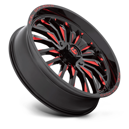 Fuel Offroad D822 ARC UTV Gloss Black Milled Red 24x7 +13 4x156mm 132mm