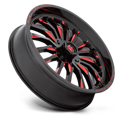 Fuel Offroad D822 ARC UTV Gloss Black Milled Red 24x7 +13 4x156mm 132mm