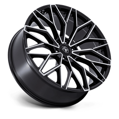 Asanti Black AB050 MOGUL 6 Gloss Black W/ Machined Face 26x10 +30 6x139.7mm 106.1mm