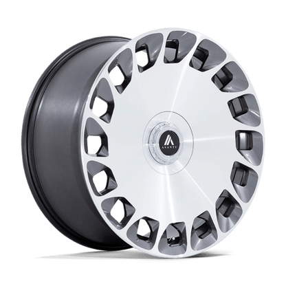 Asanti Black AB045 ARISTOCRAT Gloss Platinum Bright Mach Fc 22x10.5 +38 5x112|5x120mm 74.1mm