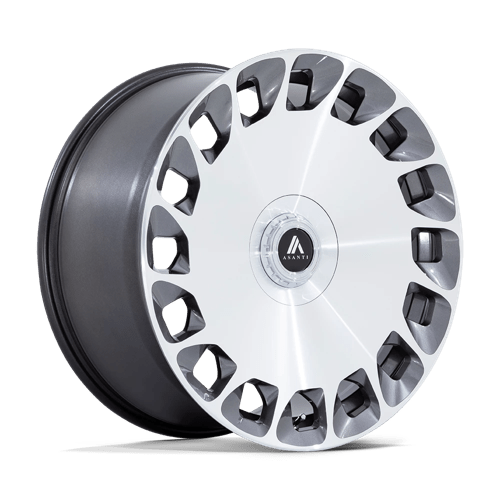Asanti Black AB045 ARISTOCRAT Gloss Platinum Bright Mach Fc 20x9 +27 5x112|5x120mm 74.1mm