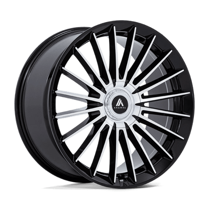 Asanti Black AB048 VICEROY Gloss Black W/ Machined Face 20x9 +45 5x108|5x112mm 72.6mm