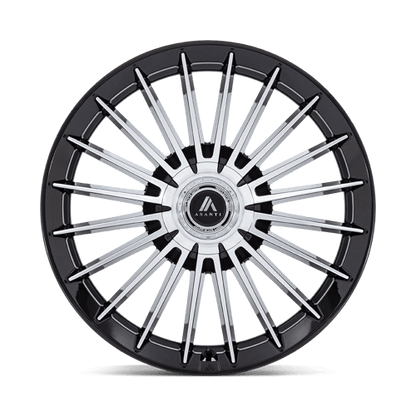 Asanti Black AB048 VICEROY Gloss Black W/ Machined Face 22x9 +38 5x108|5x114.3mm 72.6mm