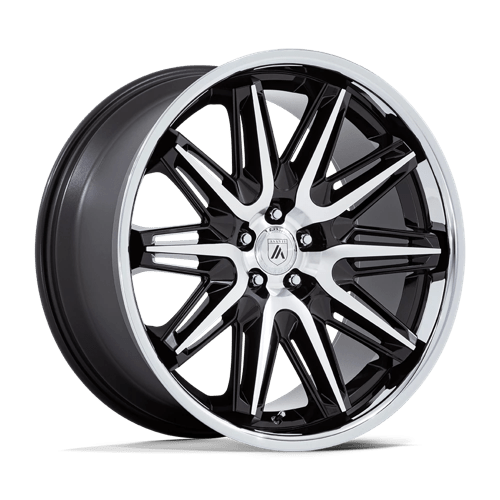 Asanti Black AB047 IMPERATOR Gloss Black Machined W/ Ss Lip 20x9 +27 5x120mm 72.6mm