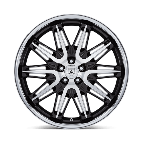 Asanti Black AB047 IMPERATOR Gloss Black Machined W/ Ss Lip 20x9 +27 5x112mm 66.6mm