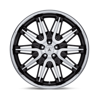 Asanti Black AB047 IMPERATOR Gloss Black Machined W/ Ss Lip 22x9 +27 5x112mm 66.6mm