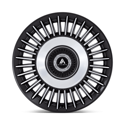 Asanti Black AB040 TIARA Satin Black Bright Mach Face 22x10.5 +18 Custom 72.6mm
