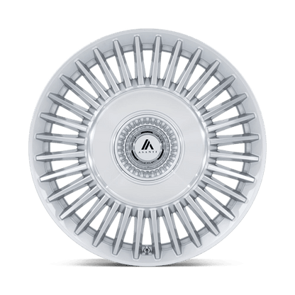Asanti Black AB040 TIARA Gloss Silver Bright Mach Face 20x10.5 +18 Custom 72.6mm