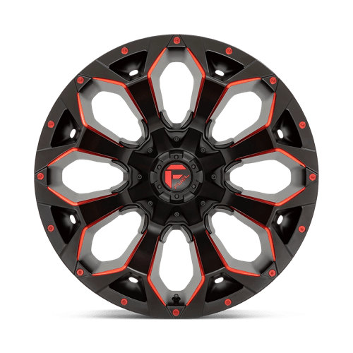 Fuel Offroad D787 ASSAULT Matte Black Red Milled 20x12 -43 6x135|6x139.7mm 106.1mm